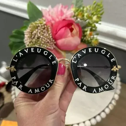 New Gucci GG0113S Oversized Round Black Women Sunglasses